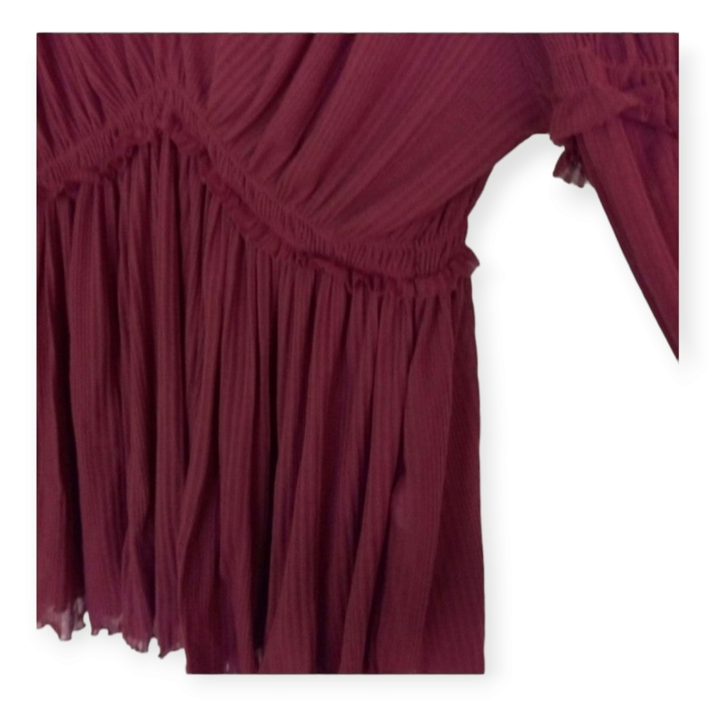 Free People Gorgeous Plum Day Dreaming Long Sleeve Shirt FIRM ♥️ - Picture 6 of 8